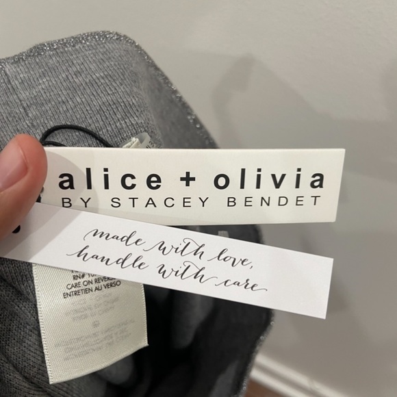 Alice +Olivia metálic silver pants size S - Picture 5 of 7